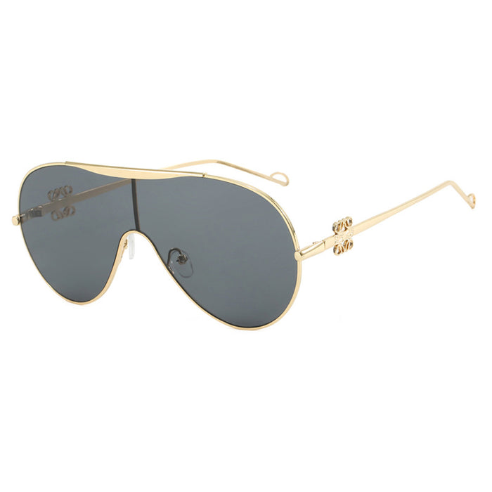 Wholesale Conjoined Sunglasses Pilot Frame Driving Sunglasses Premium Metallic Retro Sunglasses