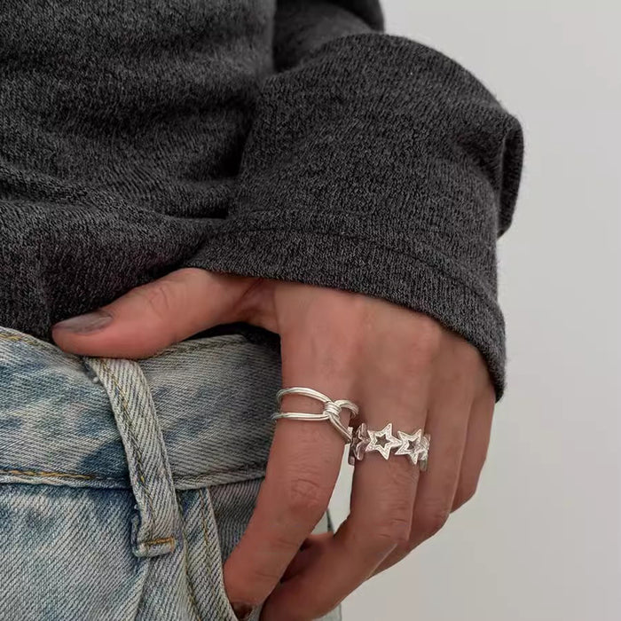 Wholesale Simple Line  Ring Women's Opening Adjustable Line Cross