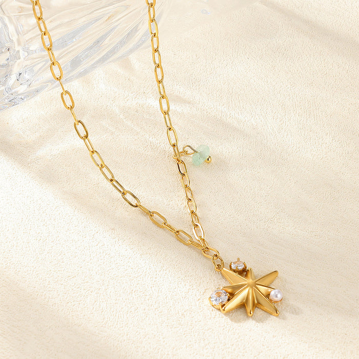 Wholesale Stainless Steel Flower Sunflower Necklace Minimalist Pendant Jewelry