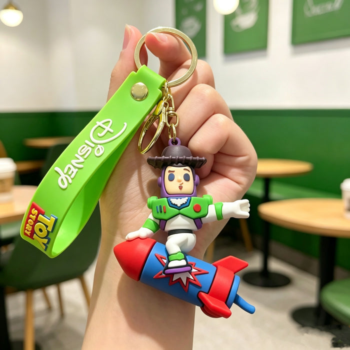 Wholesale Silicone PVC Cartoon Space Ranger Keychain Gift Bag Charm MOQ≥50