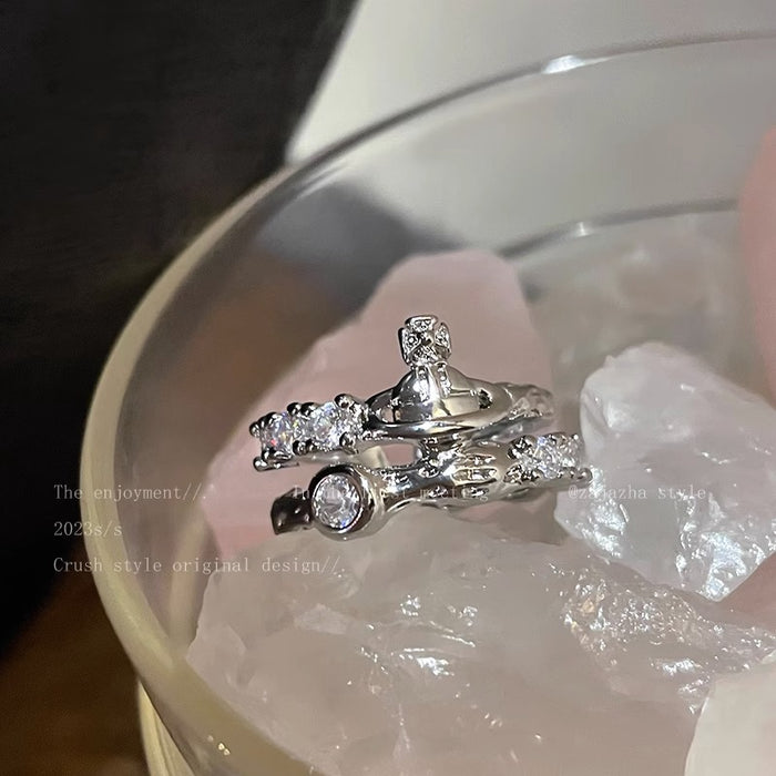 Wholesale Wide opening ring, Drip Oil Planet ring