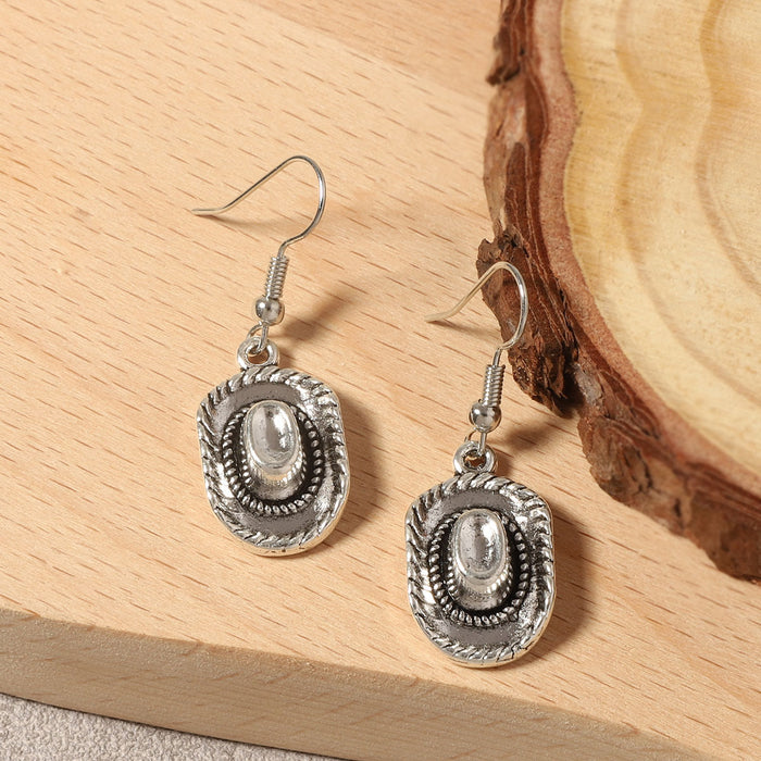 Wholesale Western Cowboy Geometric Pendant Ear Hook Earrings Creative Jewelry