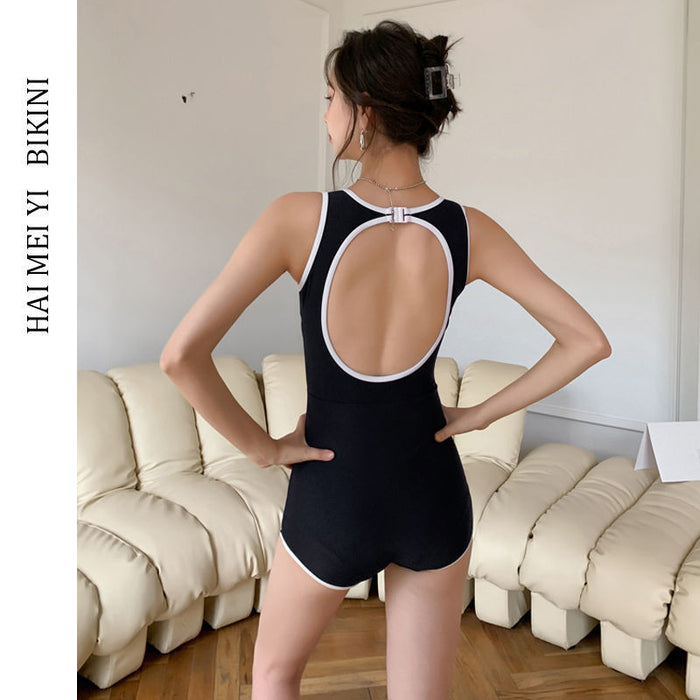 Wholesale Flat angle swimsuit one-piece retro hot spring swimsuit