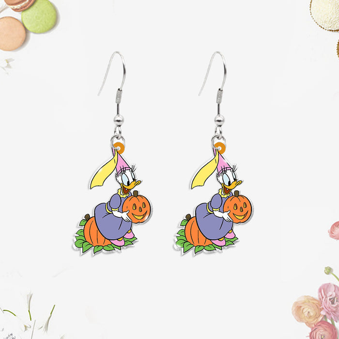 Wholesale  party creative earrings cute asymmetrical acrylic heat shrinkable earrings