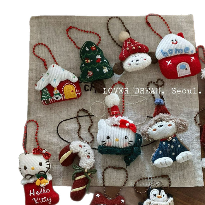 Wholesale Cute Plush Penguin Bead Chain Keychain Bag Charm Christmas New Year Party Car Accessory Gift