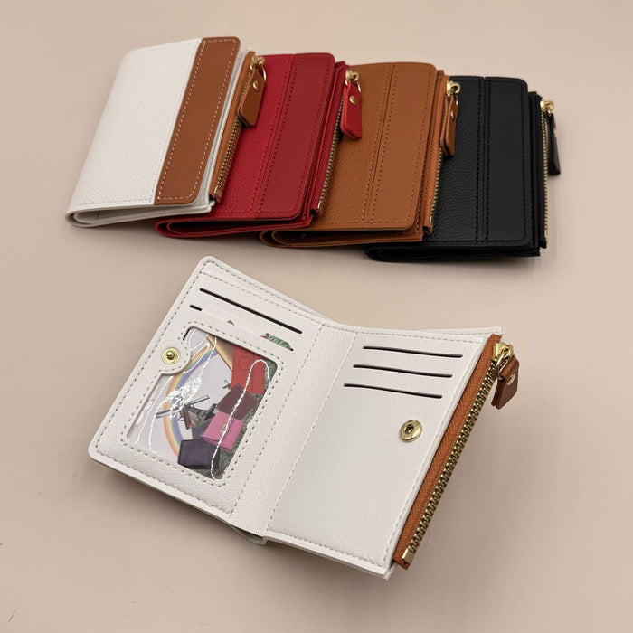 Wholesale Trendy Women' s Large PU Wallet Card Holder with Zipper Coin Purse Boutique MOQ;2