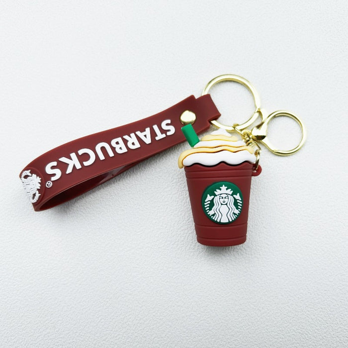 Wholesale PVC Cartoon Coffee Milk Tea Cup Figurine Keychain JDC-KC-WuYi162