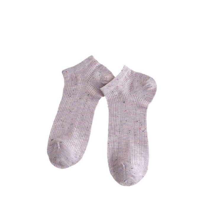 Wholesale Ultra thin mesh breathable retro dot yarn boat socks