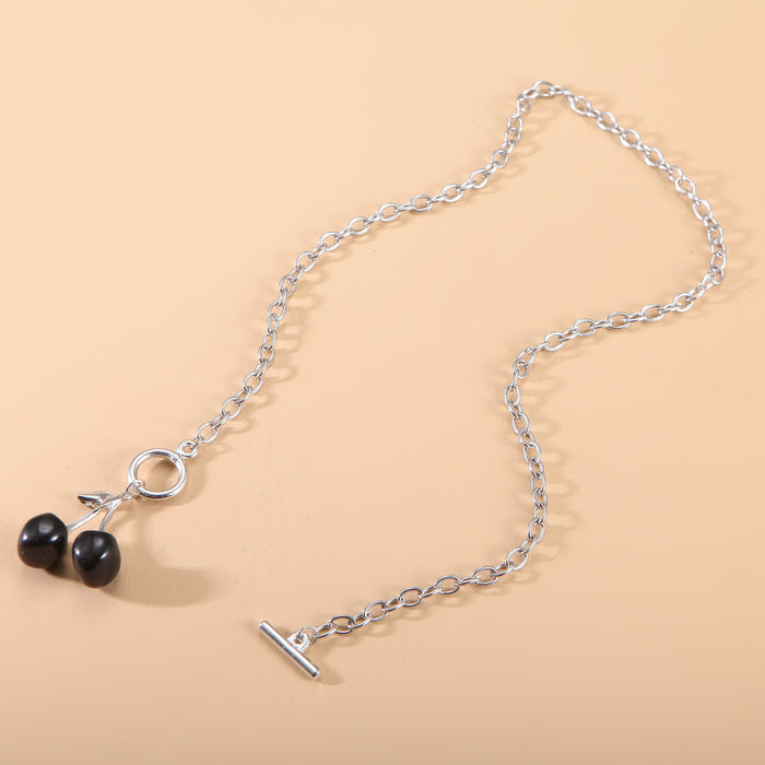 Wholesale Black cherry necklace collarbone chain versatile vintage necklace accessory
