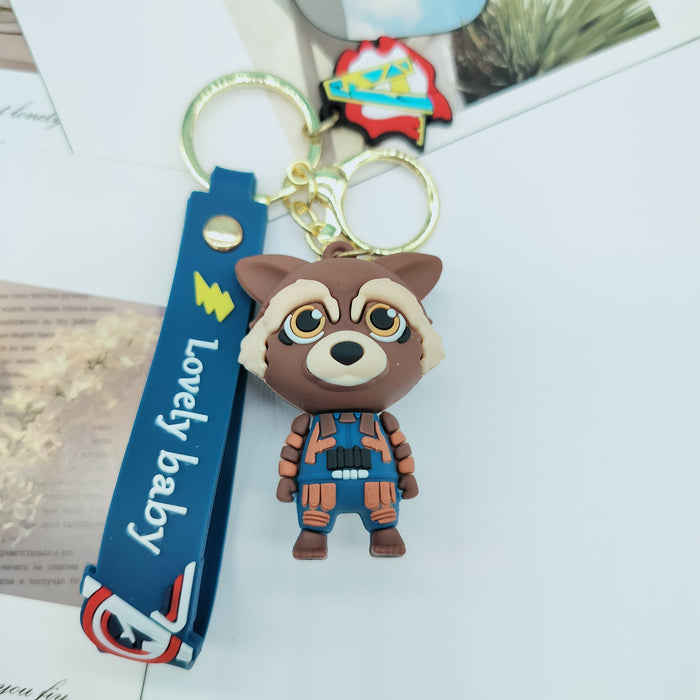 Wholesale Cartoon Doll Galaxy guard keychain tree man Grut three-dimensional schoolbag