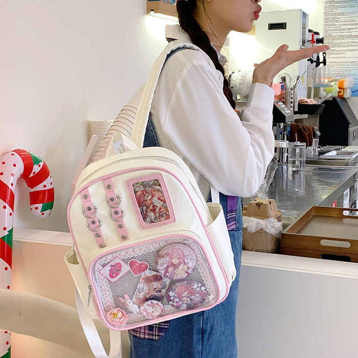 Wholesale Transparent large-capacity backpack with PU shoulder straps