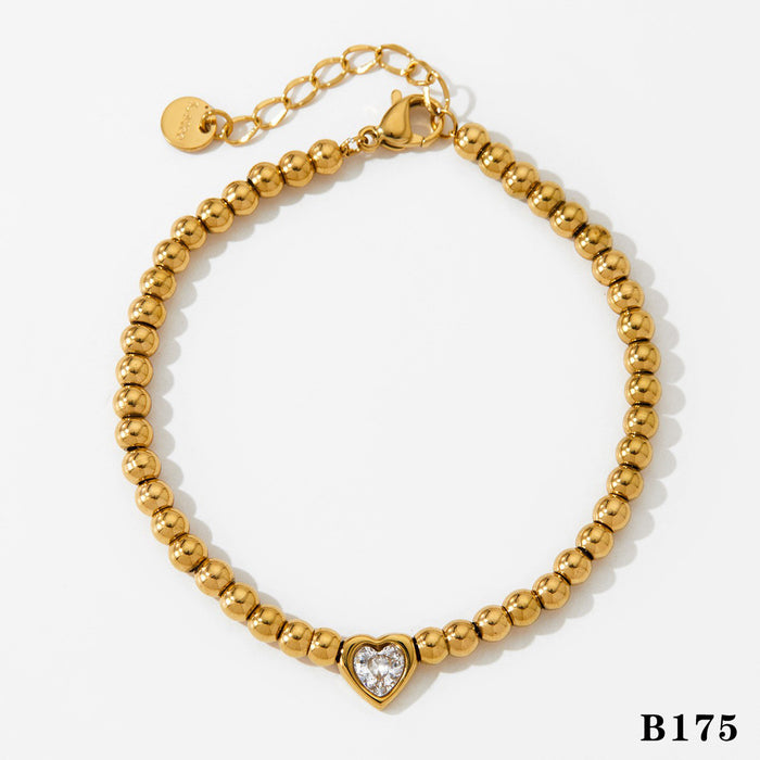 Wholesale Women S Stainless Steel Gold Love Bead Stacking Bracelet Set Tennis Chain Fashion Jewelry Accessory