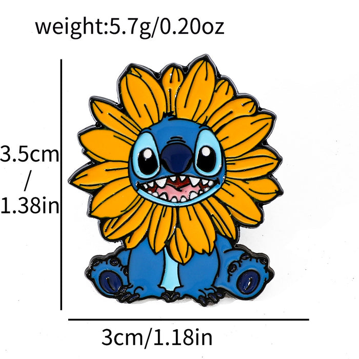 Wholesale Cartoon Character Metal Badge Sunflower   Alloy Brooch Accessories Pin