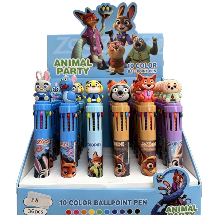 Wholesale 36pcs Cartoon 10 Color Push Button Ballpoint Pens Multi Color Cute Pens For Everyday Office And Party Use