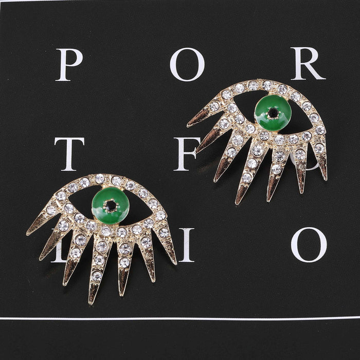 Wholesale Halloween Series Eyes Alloy Inlaid Rhinestone Earrings JDC-ES-YueLi015