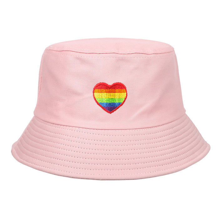 Wholesale Cotton Rainbow Love Embroidery Bucket Hat JDC-FH-ChenSheng004