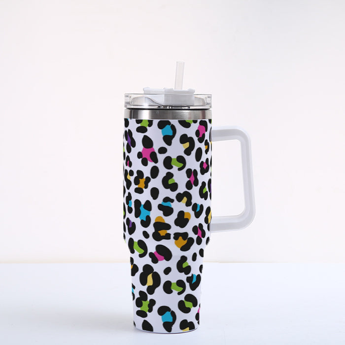 Wholesale  Animal Print Series Personalized Pattern Printing 40oz Car Cup Stainless Steel Large Capacity Ice Cup