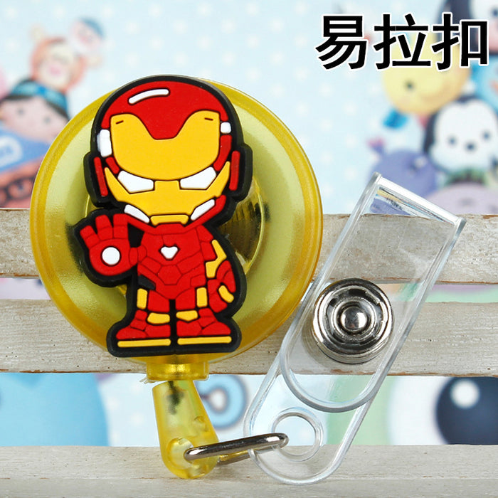 Wholesale Cartoon Badge Scroll Retractable Keychain JDC-KC-LuoKe008