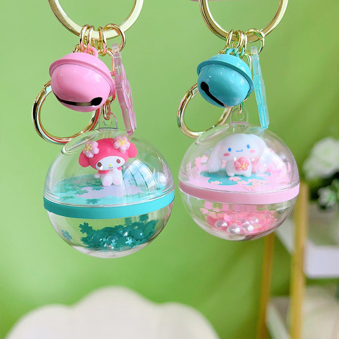 Wholesale Acrylic Cartoon Cherry Blossom Ball Keychain JDC-KC-YanG017