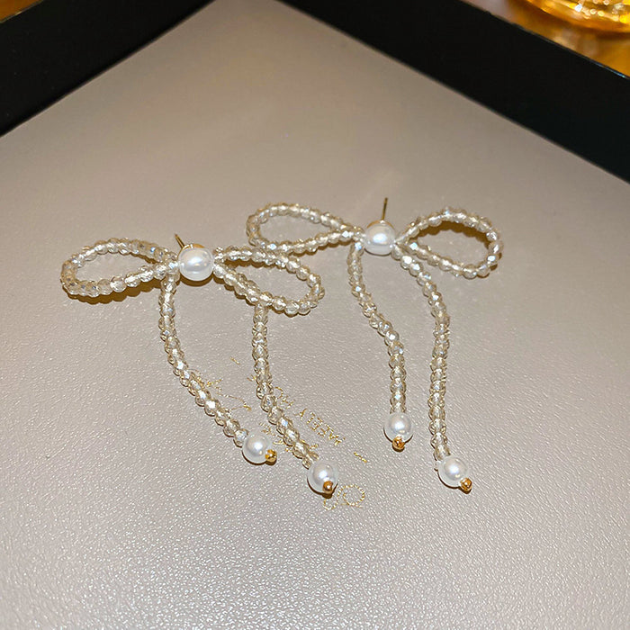 Wholesale Silver needle zircon round artificial pearl earrings high-end luxury retro earrings unique French design earrings