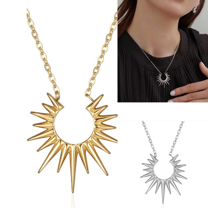 Wholesale Sunflower necklace with retro open collarbone chain design, high-end and versatile pendant collarbone chain