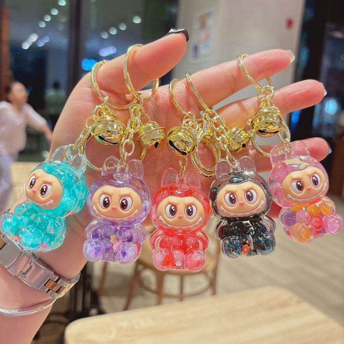 Wholesale acrylic rab cloth quicksand key chain pendant  key chain gift