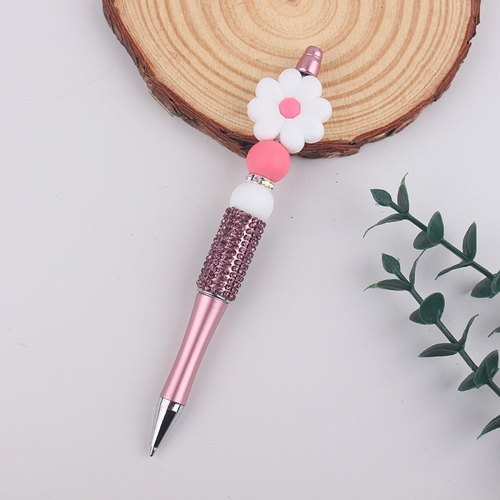 Wholesale Begonia  Silicone Beaded Pen Colorful Plastic Multifunctional Ballpoint Pen Gel Pen