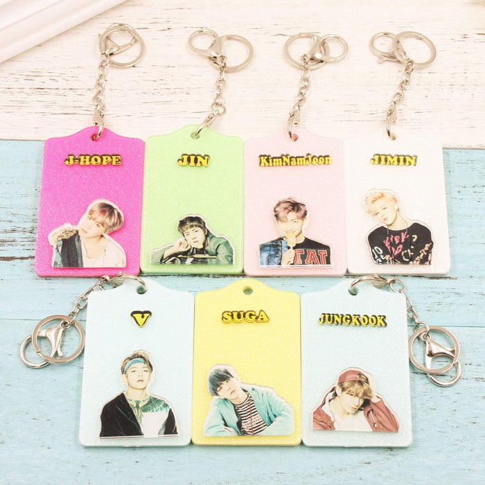 Wholesale Ticket Holder Acrylic Card Holder Keychain JDC-KC-HanTian007