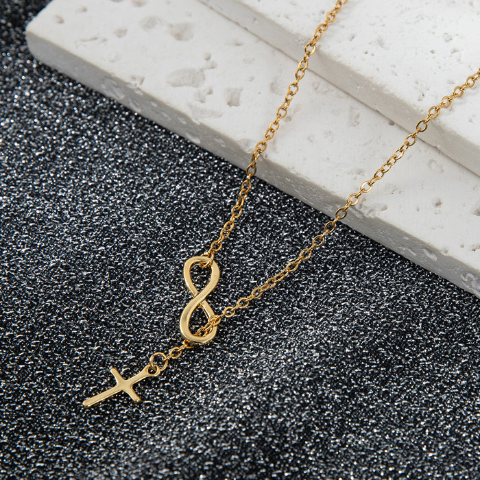 Wholesale 2pcs Stainless Steel Gold Sweat-proof Simple Necklace