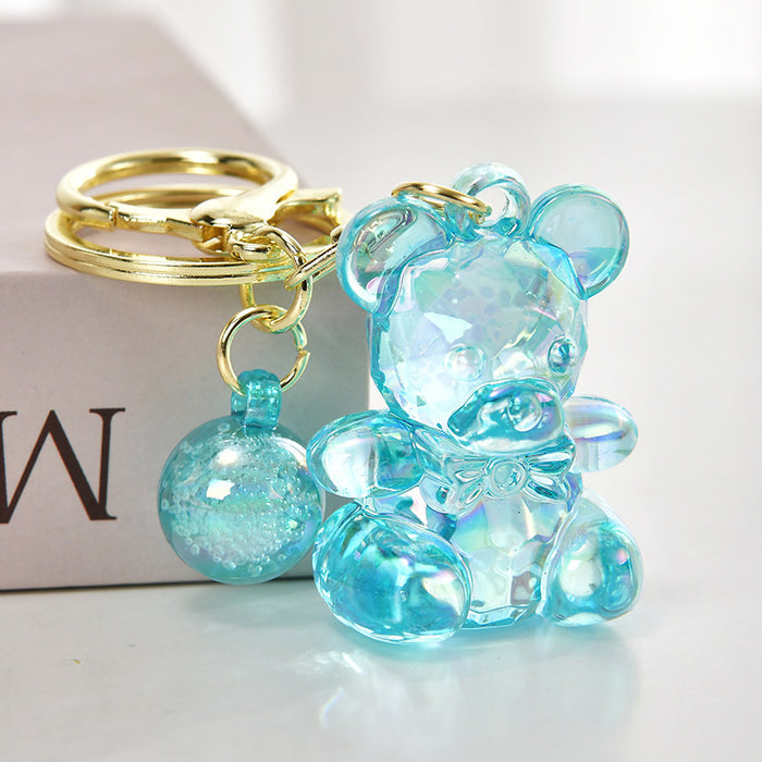 Wholesale Candy Transparent Colorful Little Bear Keychain