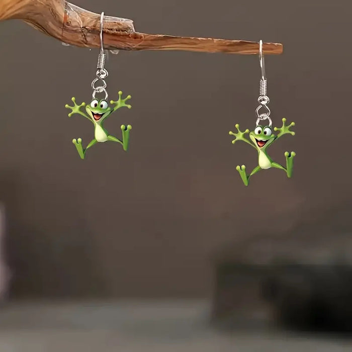 Wholesale  Cartoon Frog Acrylic Earrings  All Match Earrings