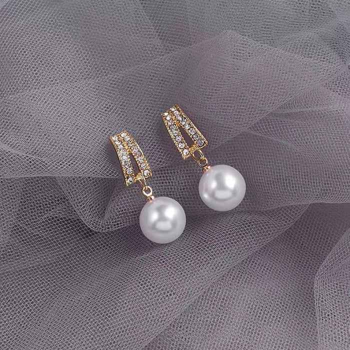 Wholesale Pearl Cube Alloy Earrings JDC-ES-SM003