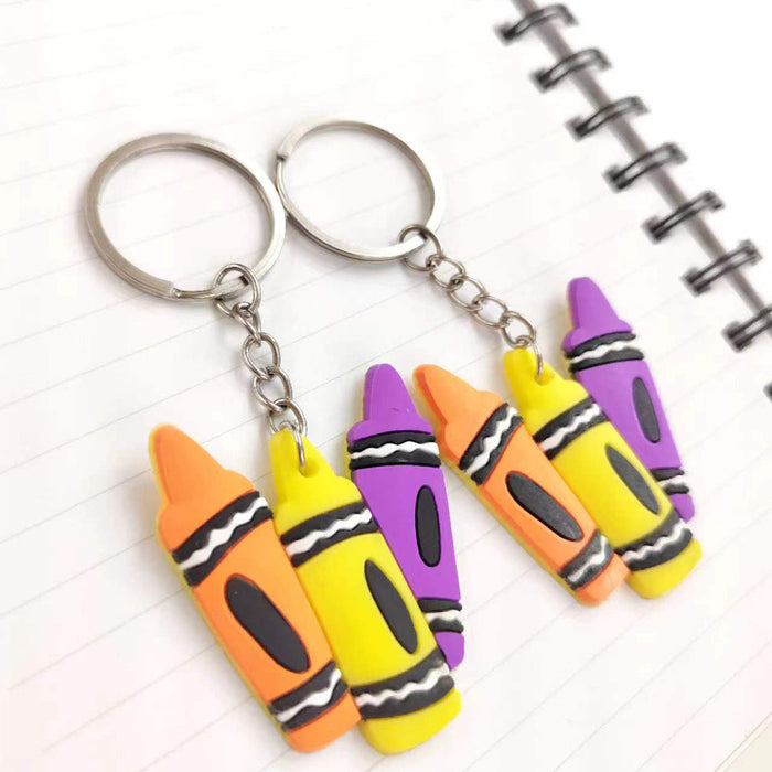 Wholesale 20PCS Cartoon Pencil PVC Soft Rubber Keychain JDC-KC-ZJ002