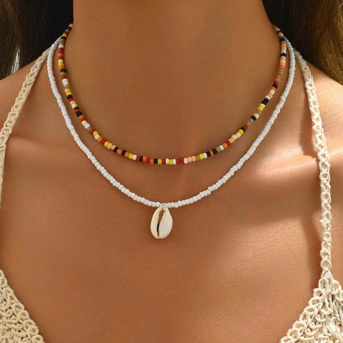 Wholesale Zinc Alloy Layered Necklace with nut Tree Starfish Flower Pendant