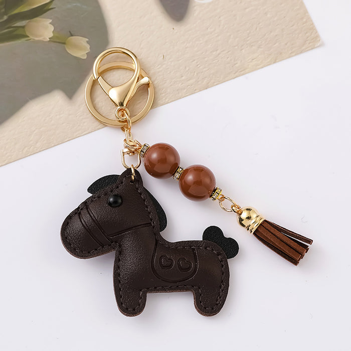 Wholesale Cute leather pony keychains