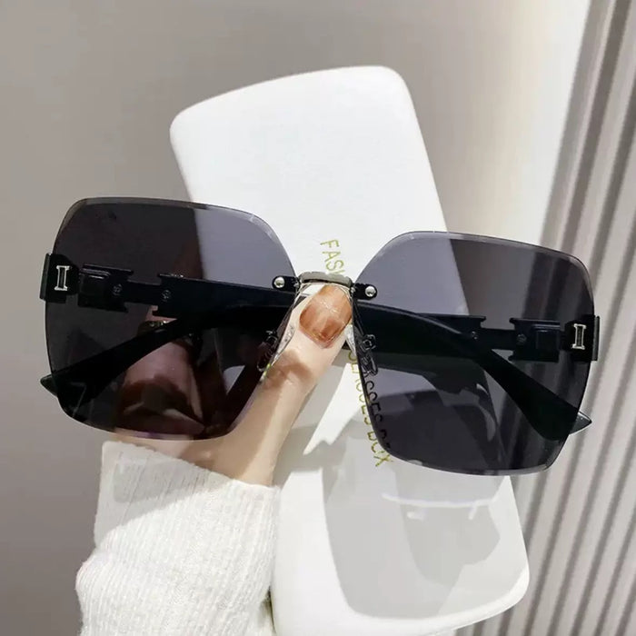 Wholesale Borderless Sunglasses  Women's Anti-UV Sunshade  Sunglasses Men's Big Frame Glasses