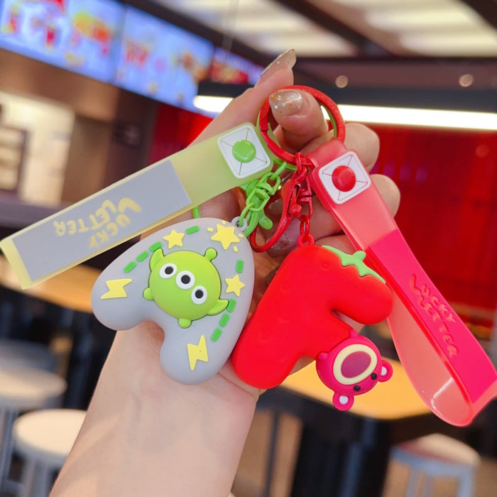 Wholesale Cartoon English alphabet animal keychains