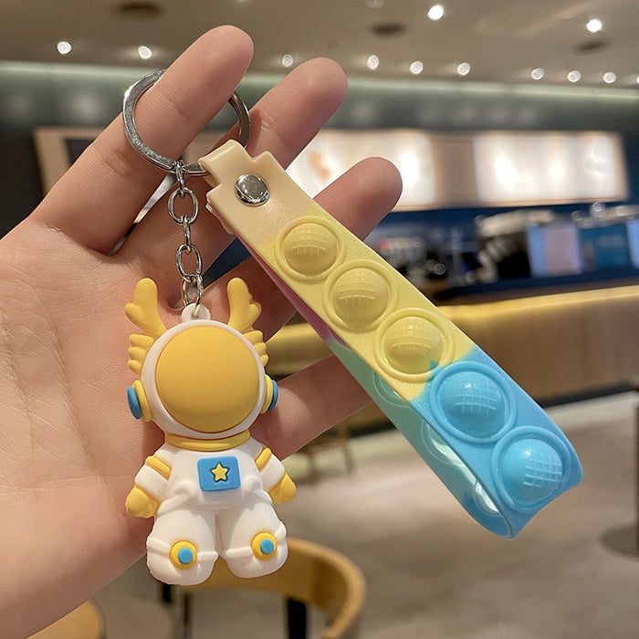 Wholesale Cute couple keychain leather rope keychain pendant doll