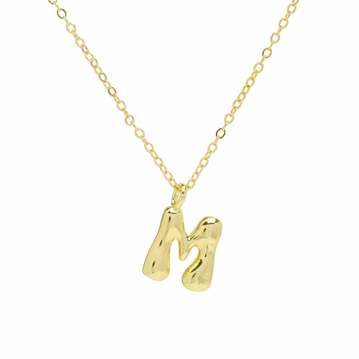 Wholesale 18k Brass Glossy Balloon 26 English Letters Necklace JDC-NE-BaiYi005