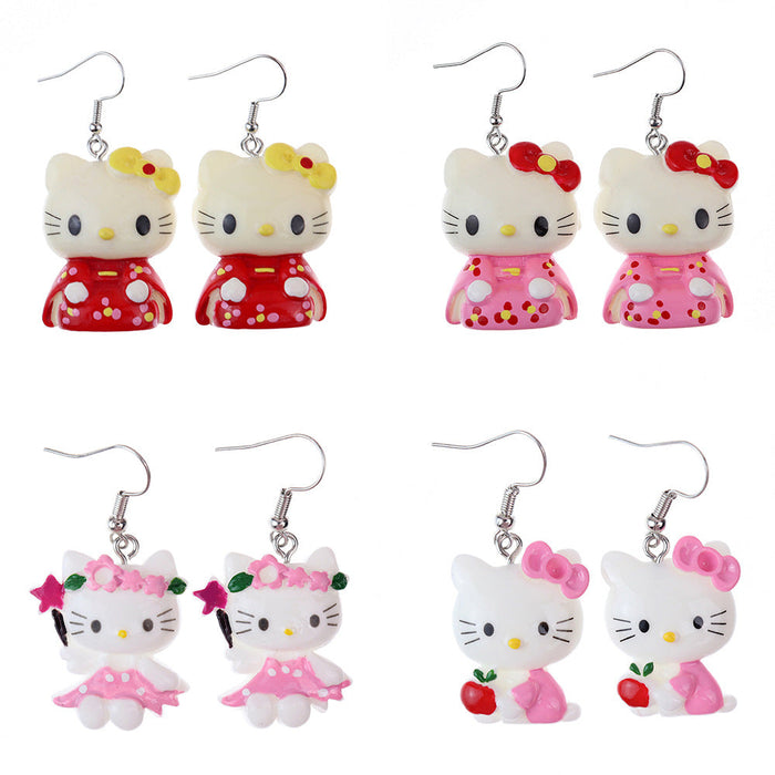 Wholesale Earrings Resin Fun Cute Cartoon Animal Kitten (S) JDC-ES-niqing021