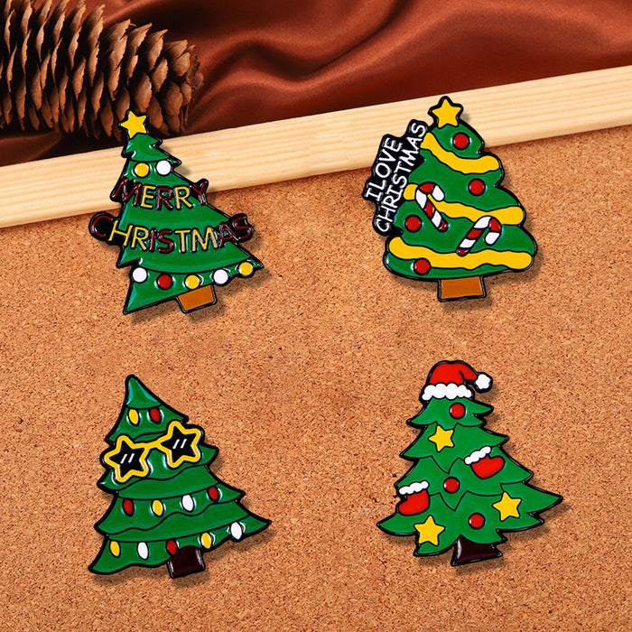 Wholesale Christmas Cute Cartoon Tree Badge Brooch