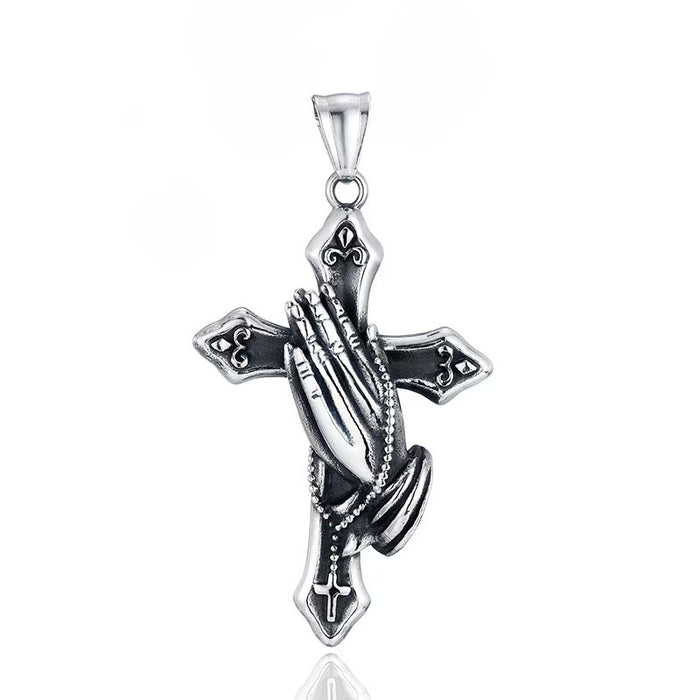 Wholesale Personalized cross necklace, niche design, retro and versatile hip-hop pendant accessory