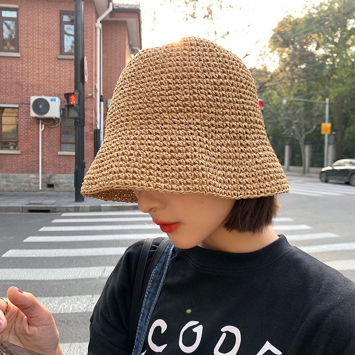 Wholesale Straw Hat Fashionable Beach Sunshade Woven Fisherman Hat