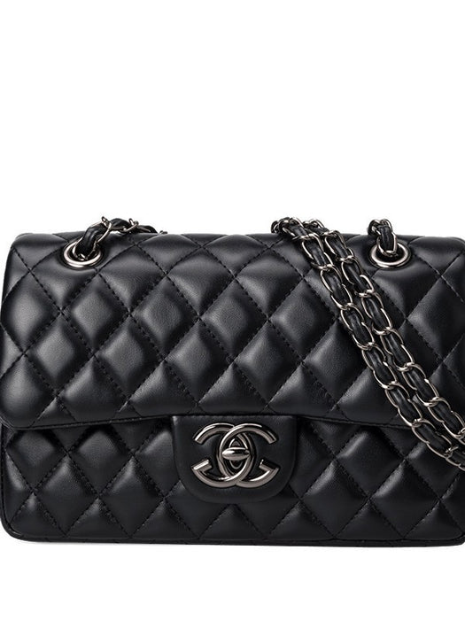 Wholesale Women' s Genuine Leather Diamond Quilted Crossbody Bag Chain Strap Retro Fashion Accessory
