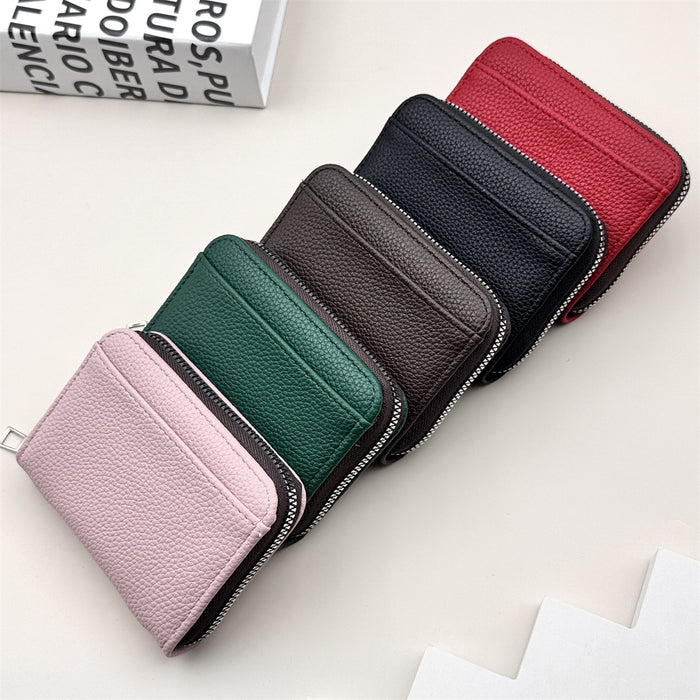 Wholesale Large Capacity PU Leather Card Holder Coin Purse Solid Black Daily Use Gift MOQ≥2