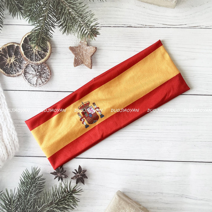 Wholesale World Cup Flag Print Headband Party Fan Cheering Hair Accessory Trendy Gift