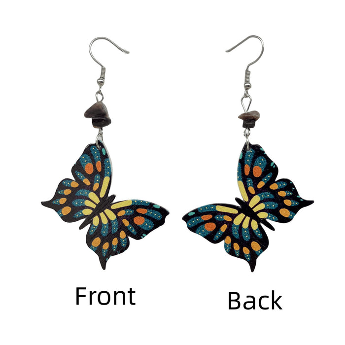 Wholesale Wooden Butterfly Earrings JDC-ES-FaX001