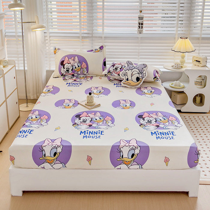 Wholesale A-level Cloud Washed Cotton Cute Cartoon Girl Heart Dormitory Bed Sheets JDC-SEE-AiErMei008