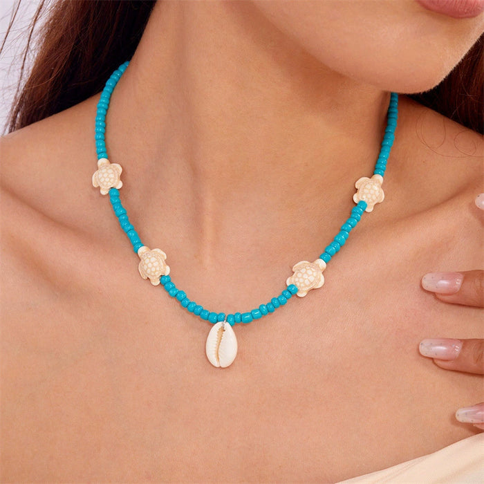 Wholesale Natural Shell Necklace Women Beaded Light Luxury Necklace Bohemian Niche Design