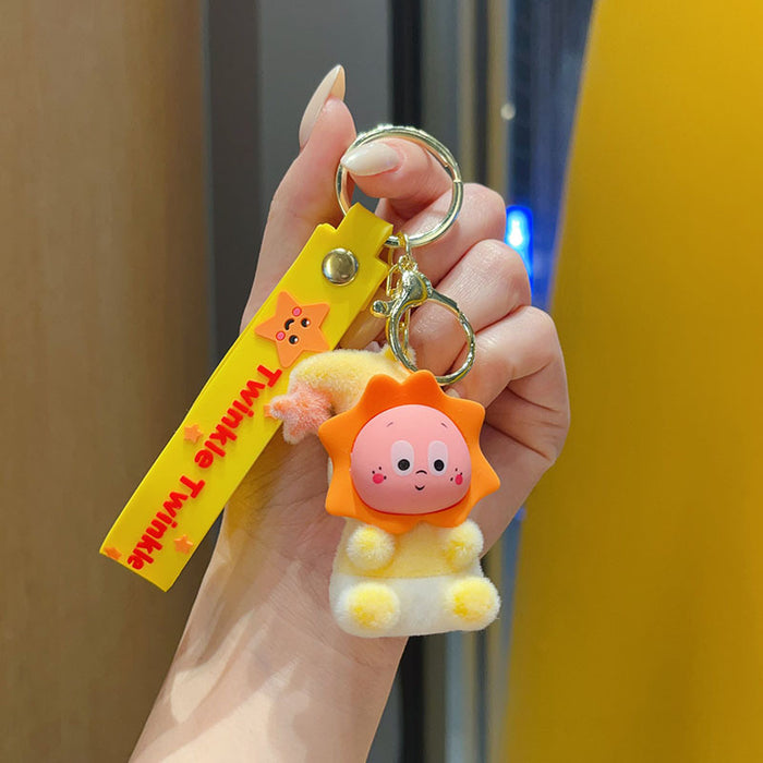 Wholesale Cartoon Star Character 3D PVC Keychain Bag Charm Stylish Student Backpack Pendant Birthday Gift Boutique Resale